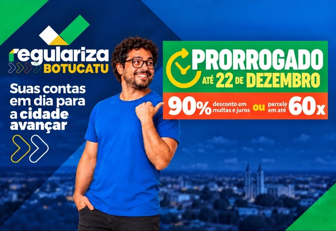 Prefeitura de Botucatu oferece descontos de até 90% para contribuintes colocarem as contas em dia