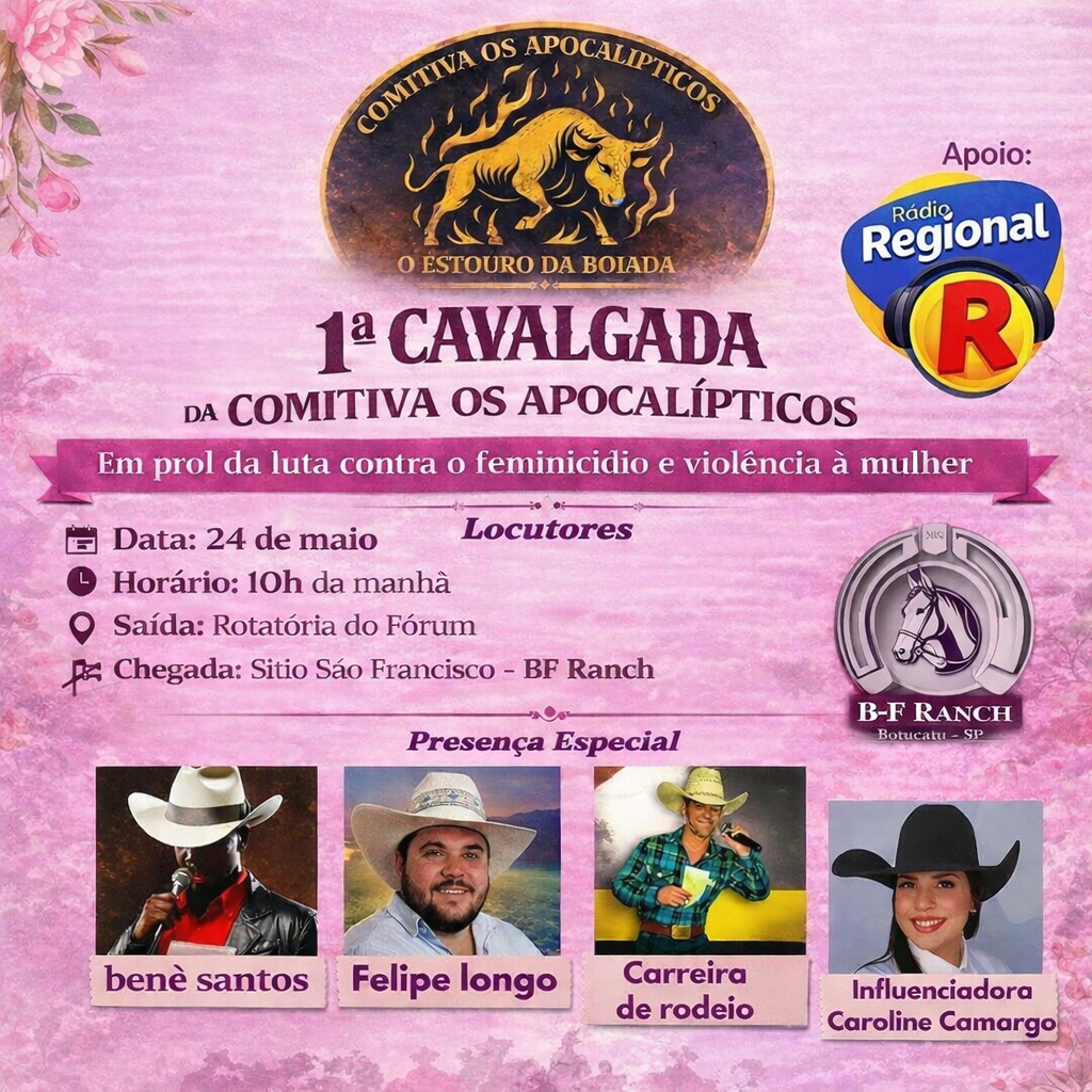 1ª Cavalgada da Comitiva Os Apocalípticos será realizada em Botucatu