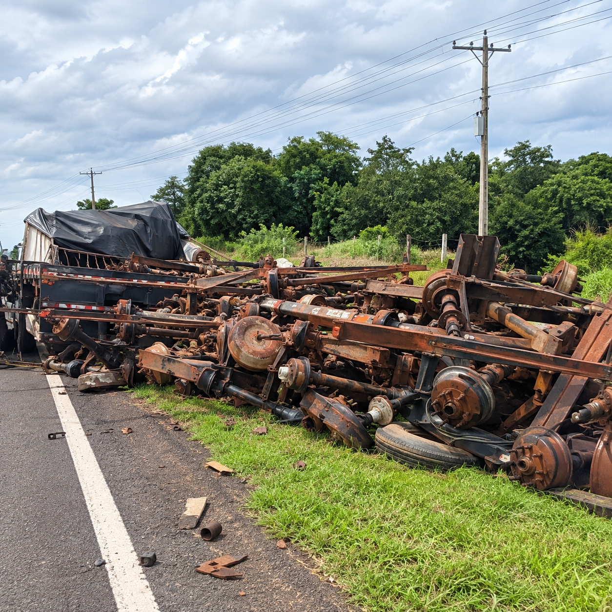Tombamento de caminhão carregado com amendoim termina com morte de motorista em Tupã